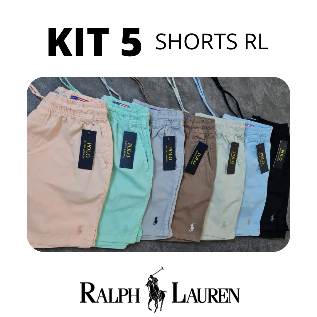 Kit 5 Shorts Linho RL - Cores Mistas | ÚLTIMAS UNIDADES