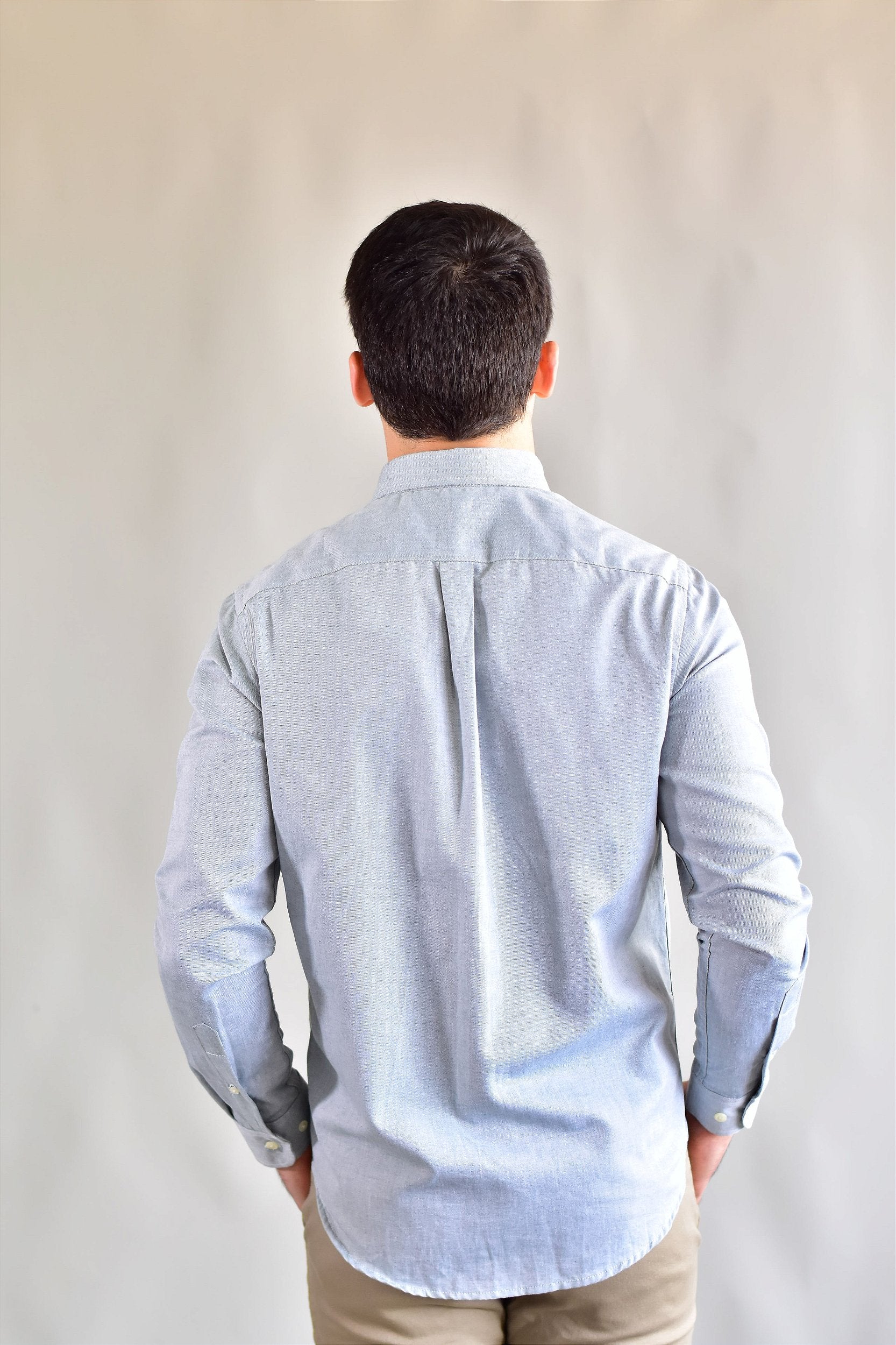 Camisa Social Lisa RL Manga Longa - Cinza Mescla